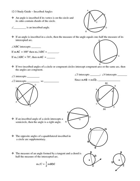 11 Best Images of Inscribed Angles Worksheet - Central and Inscribed ...