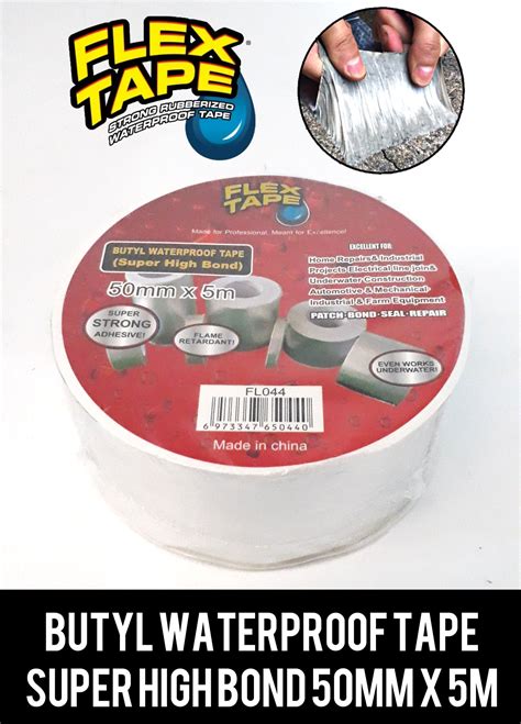 Flex Tape Butyl Waterproof Tape Super High Bond Strong Adhesive 50mm X 5m