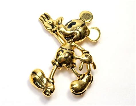 MICKEY MOUSE Disney Vintage Trembler Brooch PIN Marked Disney 21 99