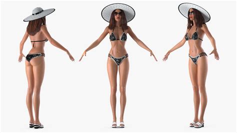 Bikini Woman Rigged 3d Model 209 Max Free3d