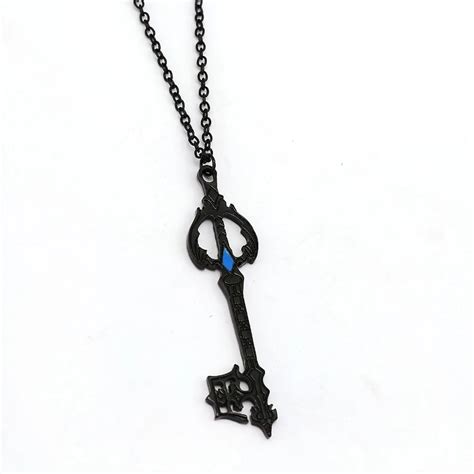 Game Kingdom Hearts Necklace Sora Black Keyblade Pendant Fashion Link
