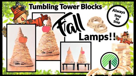 Tumbling Tower Blocks Seasonal Lamps Diy Ii Dollar Tree Fall Twine Diys