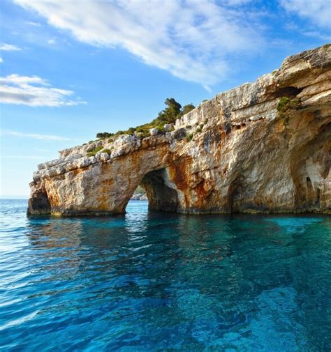 Premium Photo The Blue Caves In Zakynthos Greece