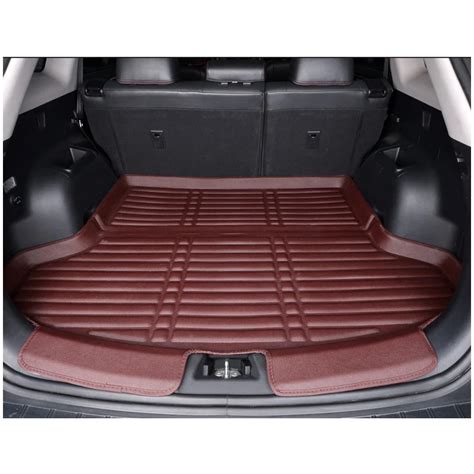 Lsrtw Fiber Leather Car Trunk Mat For Hyundai Santa Fe