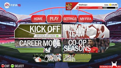 Fifa 15 Menu Design Speedart 1 Holydesignz Youtube