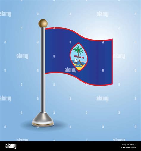State Table Flag Of Guam National Symbol Vector Illustration Stock