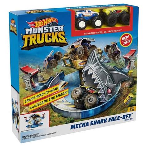Jual HOT WHEELS MONSTER TRUCKS MECHA SHARK FACES OFF PLAYSET ORIGINAL Shopee Indonesia
