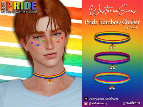 The Sims Resource Pride Rainbow Choker For Men