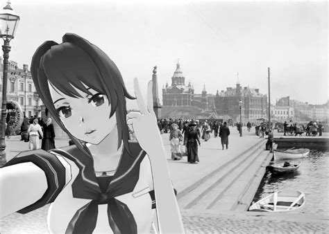 Создать мем "яндер симулятор, рисунок, юна хина яндере симулятор ...