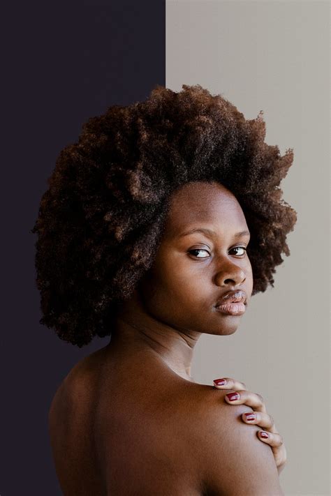 Beautiful Naked Black Woman Afro Premium Psd Rawpixel