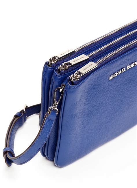 Michael Kors Bedford Gusset Leather Cross Body Bag In Blue Lyst