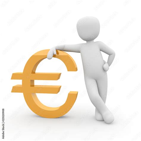 3D Euro Zeichen Mit 3D Figur Stock Illustration Adobe Stock