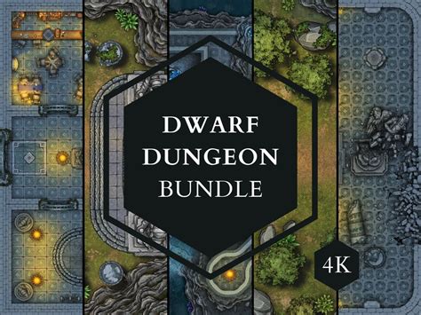 Dwarf Dungeon Bundle 4K 4 Battle Maps Dnd Map Dungeons And Dragons