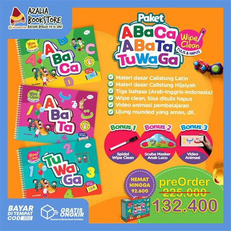 Jual Paket Buku Abaca Abata Tuwaga Anak Balita Paud Islami Muslim