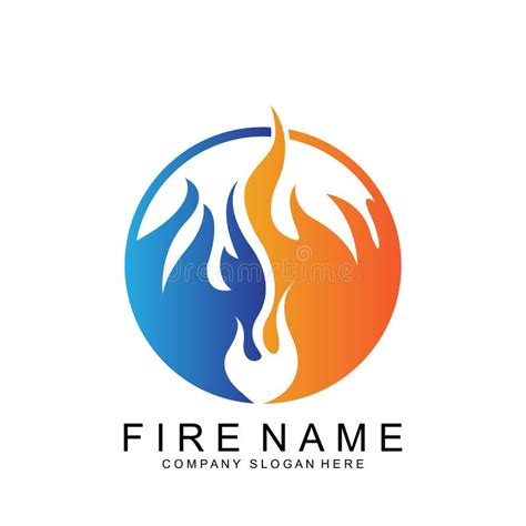 Burning Flame Logo Design Product Brand Icon Illustration Stock Vector