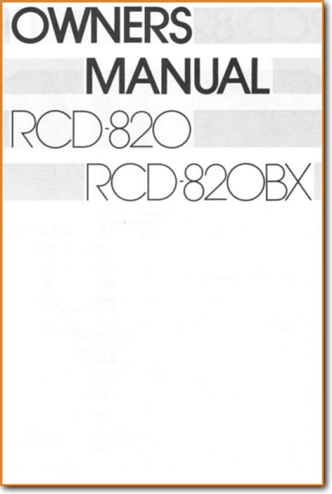 Rotel RCD-820 CD Player - On Demand PDF Download | English