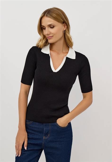 Поло Modis, цвет: черный, MP002XW1440C — купить в интернет-магазине Lamoda