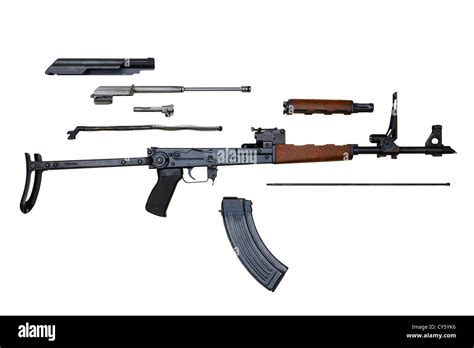 Ak Akms Rifle De Asalto Kalashnikov Desnudado Para Limpieza