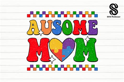 Au Some Mom Autism Awareness Puzzle Png Graphic By Svg Professor