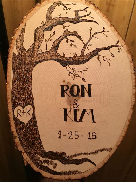 Wood Burning Project For Our First Wedding Anniversary Diy Wedding