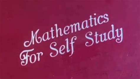 Mathematics For Self Study Youtube