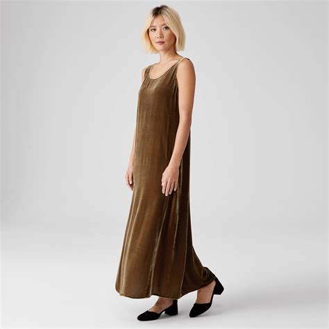 Velvet Scoop Neck Dress EILEEN FISHER