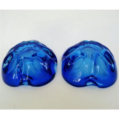 Murano Blue Glass Ashtrays A Pair Chairish