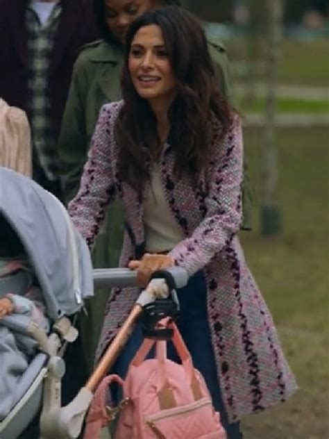 Sarah Shahi Sex Life S02 Pink Trench Coat Hit Jacket