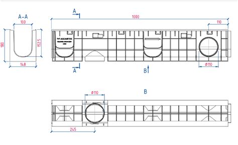 Лоток водоотводный пластиковый ЛВП NORMA DN100 H180