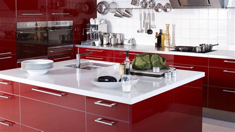 Download Red And White Kitchen Design Wallpaper