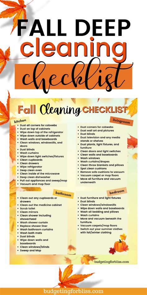 Fall Deep Cleaning Checklist