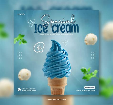 Premium Psd Special Delicious Ice Cream Social Media Post Banner