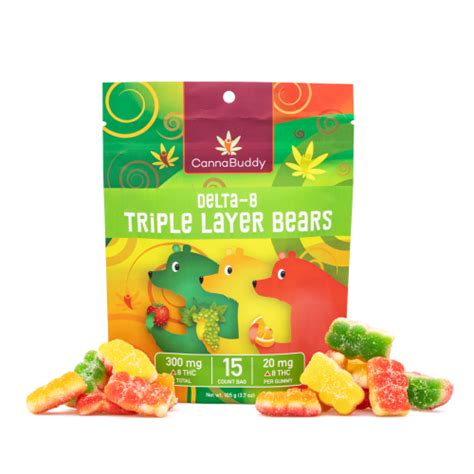 Shop Cannabuddy Delta Triple Layer Bears Mg Total Delta Thc