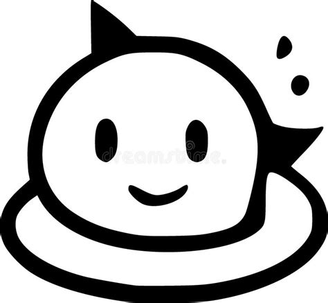 Black And White Of Cute Monster Cartoon Stock Illustration