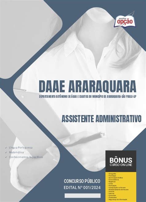 Apostila DAAE ARARAQUARA SP Em PDF Assistente Administrativo 2024