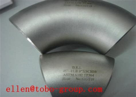 45 Deg Long Radius Stainless Steel Elbow ASTM A815 Beveled End Sch 10s