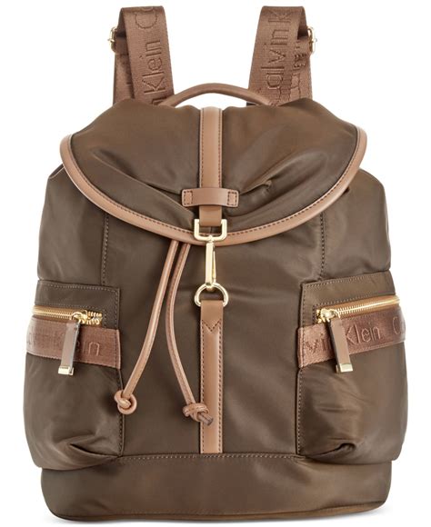 Calvin Klein Talia Dressy Nylon Backpack In Brown Chocolate Lyst