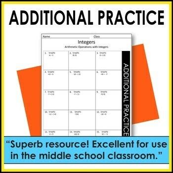 Integer Operations Guided Notes Integers On A Number Line TPT