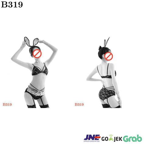 Jual Bikini Costume Playboy Bunny Kelinci Hitam Bando Garter