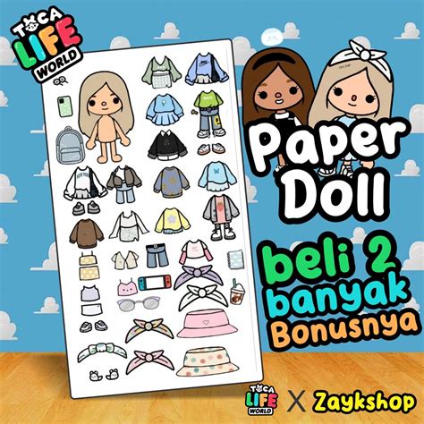 Jual Paper Doll Toca Boca Mainan Kertas Toca Boca Bp Bpan Bongkar