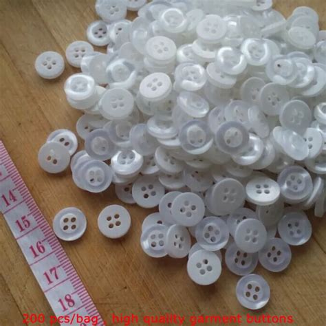 11 Mm Pure White Button Shirt 4 Holes Garment Round Buttons 200 Pcslot