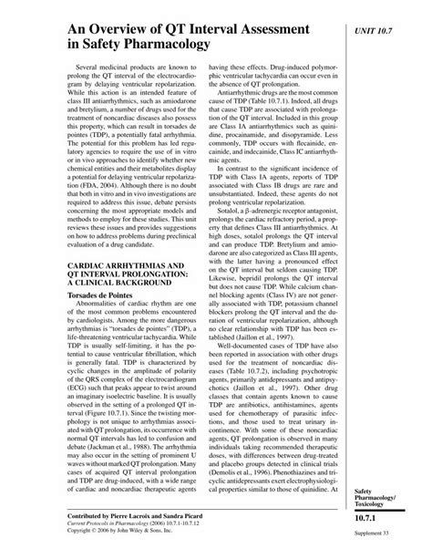 PDF Current Protocols In Pharmacology An Overview Of QT Interval