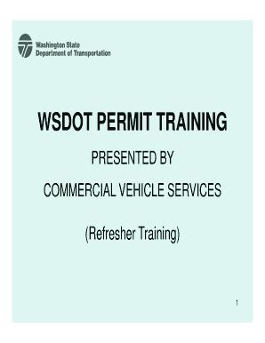 Fillable Online Wsdot Wa Wsdot Permit Training Fax Email Print Pdffiller