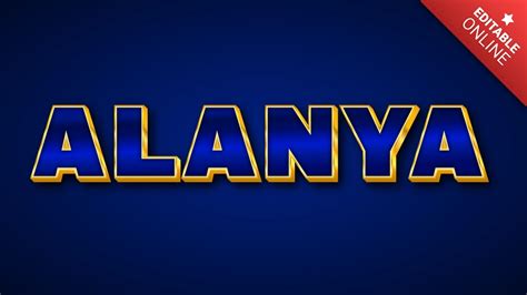 Alanya Editable Royal Blue Text Effect Generator