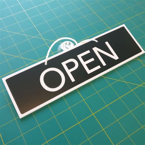 Open And Closed 3mm Rigid Hanging Sign 65mm X 240mm Shop Etsy