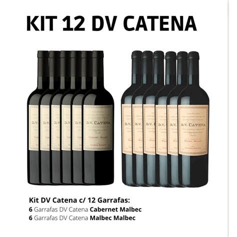 Kit Dv Catena Garrafas Vinhos Rica Arte