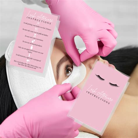 Lash Extension Aftercare Instruction Cards Physical Printed Etsy