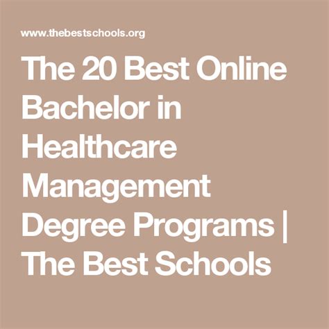 The 20 Best Online Bachelor In Healthcare Management Degree Programs