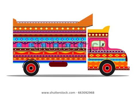 Vector Design Truck India Indian Art Stock Vector Royalty Free