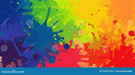 Colorful Splatter Paint Grunge Abstract Background Stock Illustration